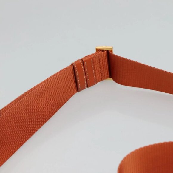 PRADA Shoulder Bag Nylon Orange Gold Auth 113766V - Picture 9 of 15